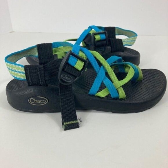 Womens Chacos Turquoise Lime Green‎ Sandals Vibram ZX2 Sz 6 - Picture 3 of 7